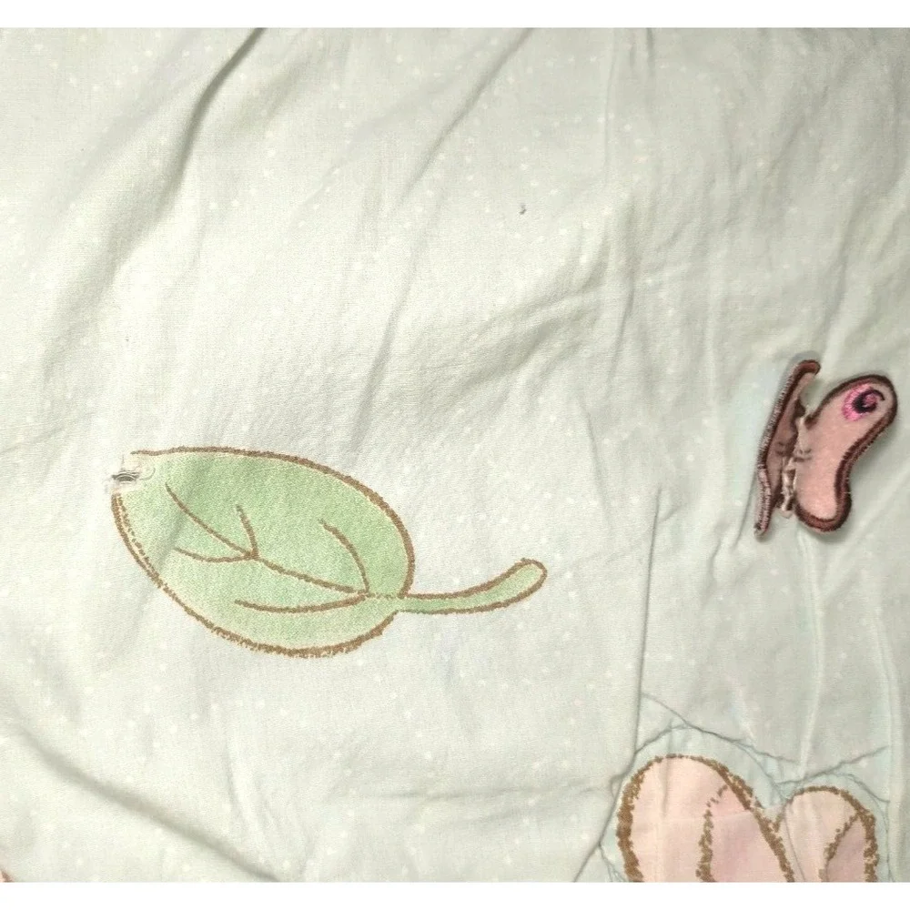 FLAW Winnie The Pooh Crib Blanket Comforter HTF Piglet Leaves‎ Butterfly Pastel
